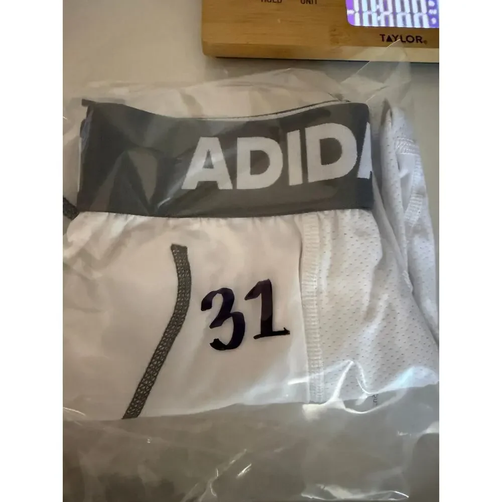 Adidas Adult 6-Pocket Football Girdle White Gray Compression Shorts Size Large L
